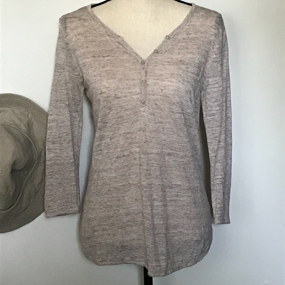 Athleta 100% Linen Henley XS